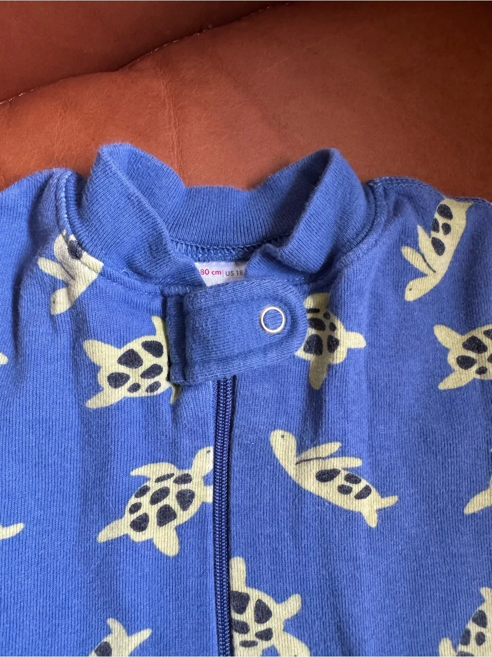 Hanna Andersson Shortall Zip Sleeper with Turtle Print